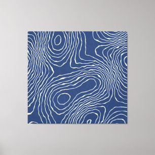 Earth Line Topografische organische print. Canvas Afdruk