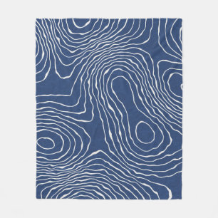 Earth Line Topografische organische print. Fleece Deken