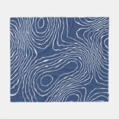 Earth Line Topografische organische print. Fleece Deken (Voorkant (Horizontaal))