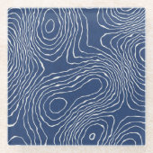 Earth Line Topografische organische print. Glazen Onderzetter (Voorkant)