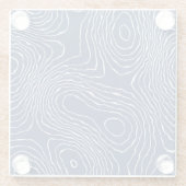 Earth Line Topografische organische print. Glazen Onderzetter (Achterkant)