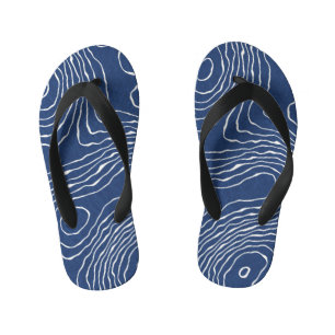 Earth Line Topografische organische print. Kinder Teenslippers