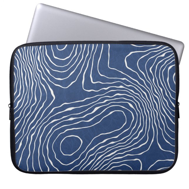 Earth Line Topografische organische print. Laptop Sleeve (Voorkant)