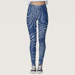 Earth Line Topografische organische print. Leggings