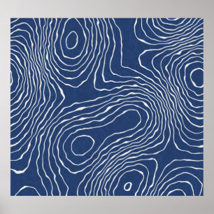 Earth Line Topografische organische print. Poster