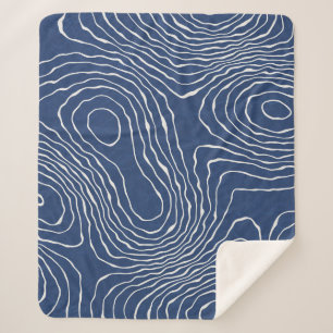 Earth Line Topografische organische print. Sherpa Deken