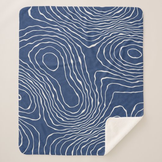 Earth Line Topografische organische print. Sherpa Deken (Voorkant)