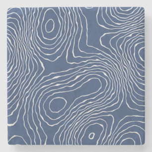 Earth Line Topografische organische print. Stenen Onderzetter