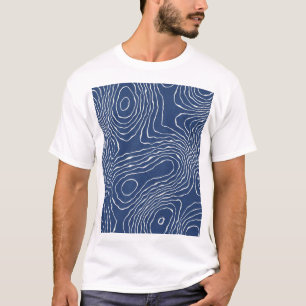 Earth Line Topografische organische print. T-shirt