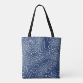 Earth Line Topografische organische print. Tote Bag (Achterkant)