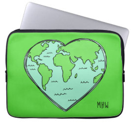 Earth Love aangepaste monogram laptophoezen Laptop Sleeve