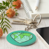 Earth Love aangepaste monogram-sleutelketens Sleutelhanger (Zijkant)