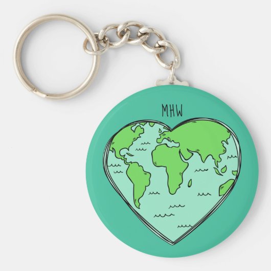 Earth Love aangepaste monogram-sleutelketens Sleutelhanger (Voorkant)