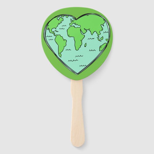Earth Love aangepaste tekstventilatoren Handwaaier (Voorkant)
