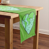 Earth Love Custom Monogram table runner Korte Tafelloper (Voorbeeld)