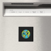 Earth Lover Day Illustratie Gift Glol Warming End Magneet (Insitu (Vaatwasser))
