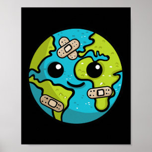 Earth Lover Day Illustratie Gift Glol Warming End Poster