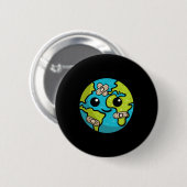 Earth Lover Day Illustratie Gift Glol Warming End Ronde Button 5,7 Cm (Voorkant /achterkant)