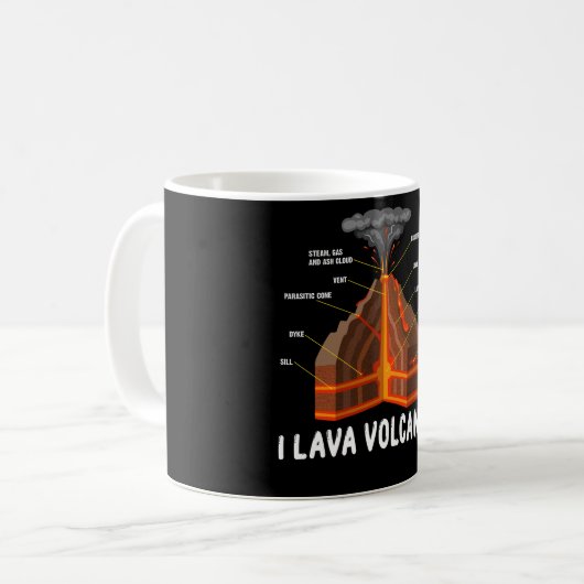 Earth Magma Lava Volcano Geology Science Gift Koffiemok (Voorkant links)