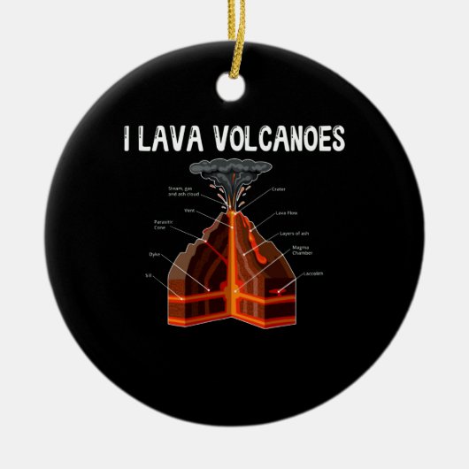 Earth Magma Lava Volcano Geology Science Keramisch Ornament (Voorkant)