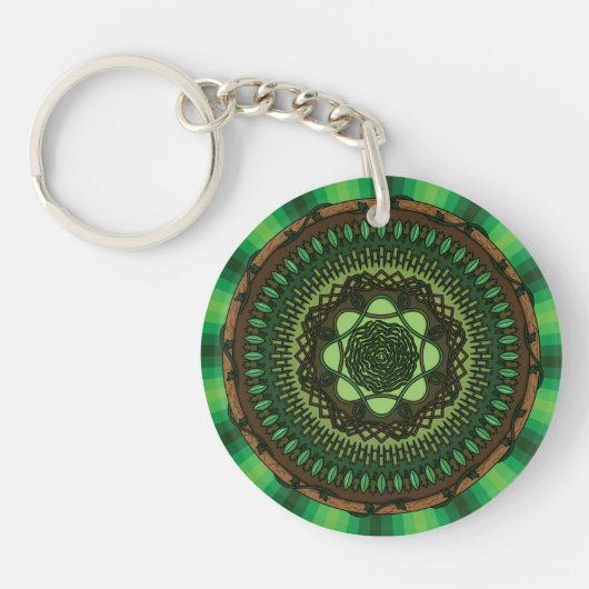 Earth Mandala Acryl Sleutelhanger (Voorkant)