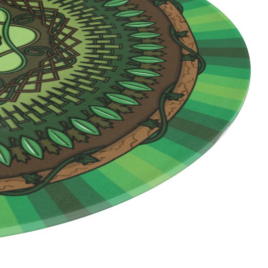 Earth Mandala glazen snijplank (Hoek)