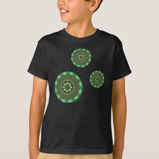 Earth Mandala Kind en Baby Donkere Shirt (Voorkant)