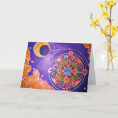 Earth Mandala Wenskaart Kaart (Gele Bloem)