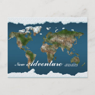 Earth map New Adventure wacht op Briefkaart