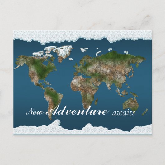 Earth map New Adventure wacht op Briefkaart (Voorkant)