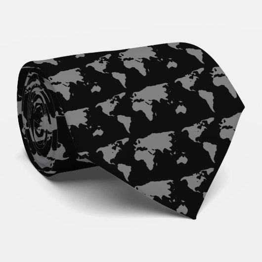 Earth Map Stropdas (Opgerold)