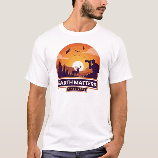 Earth Matters beeldlogo op t-shirt (Voorkant)