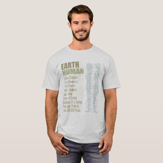 Earth Menselijk T-shirt (Voorkant volledig)