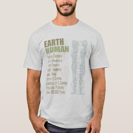 Earth Menselijk T-shirt (Voorkant)