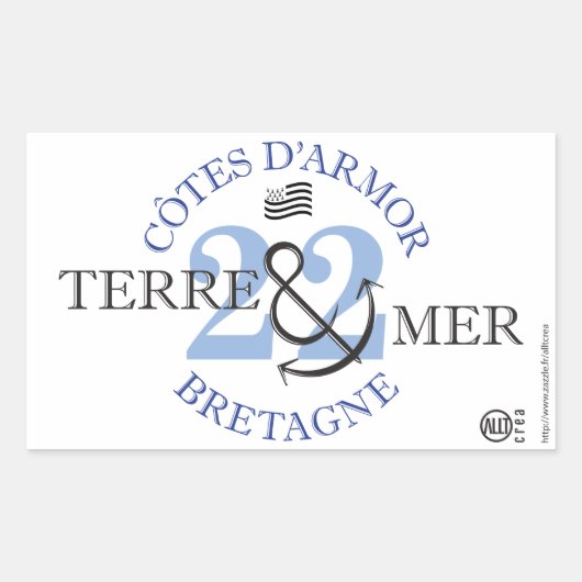 Earth-Mer Côtes d'Armor Rechthoekige Sticker (Voorkant)