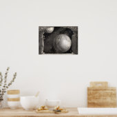 Earth Milky Way & Moon Poster (Keuken)