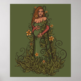 Earth Moeder Goddess Druid Poster