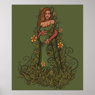 Earth Moeder Goddess Druid Poster