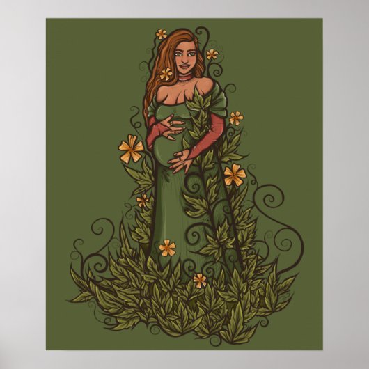 Earth Moeder Goddess Druid Poster (Voorkant)