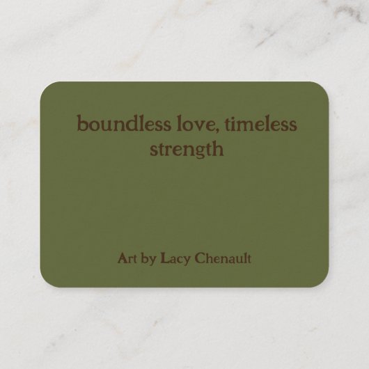 Earth Moeder Goddess Druid Visitekaartje (Achterkant)