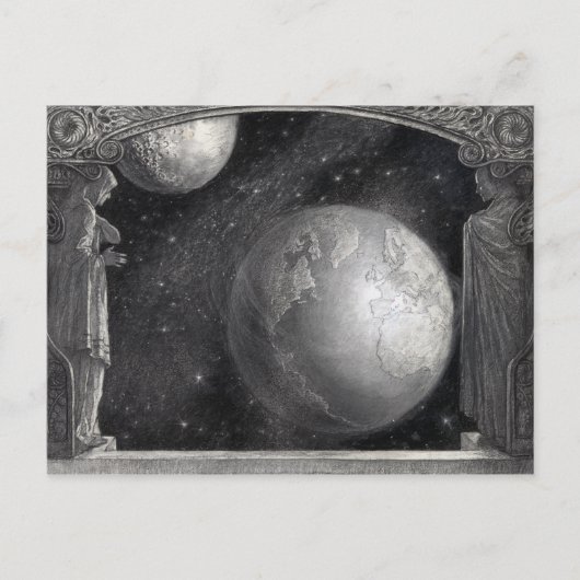 "Earth, Moon, and Milky Way" briefkaarten (Voorkant)