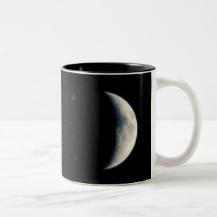 Earth Moon en sterren Tweekleurige Koffiemok