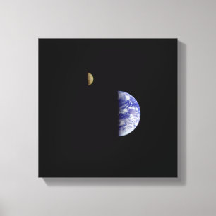 Earth Moon Galileo Ruimtefoto Canvas Afdruk