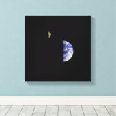 Earth Moon Galileo Ruimtefoto Canvas Afdruk (Insitu (Houten vloer))