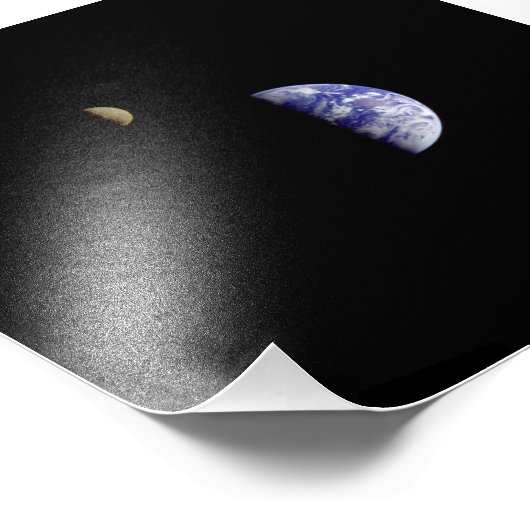 Earth Moon Galileo Ruimtefoto Foto Afdruk (Hoek)