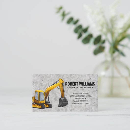 Earth Mover | Bouwmachines Afsprakenkaartje (Staand voorkant)