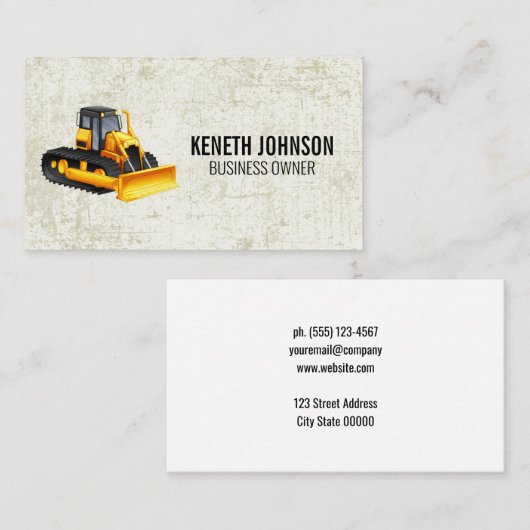 Earth Mover | Bouwvoertuig Visitekaartje (Voorkant / Achterkant)
