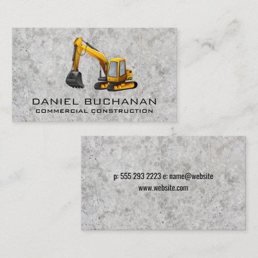 Earth Mover | Bouwvoertuig Visitekaartje (Voorkant / Achterkant)