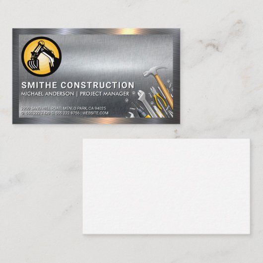 Earth Mover Logo | Handgereedschap | Staal | Metaa Visitekaartje (Voorkant / Achterkant)