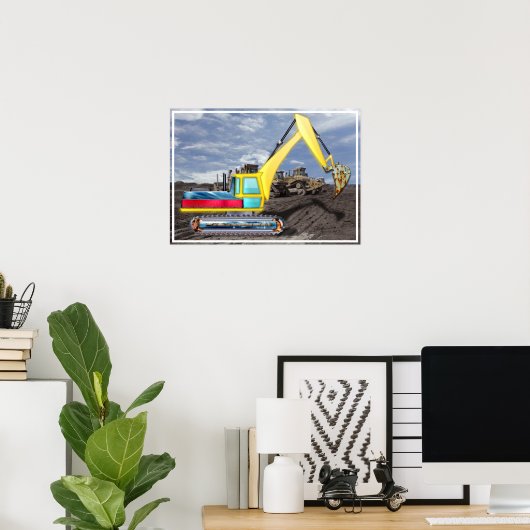 Earth Mover Moving Earth Poster (Thuiskantoor)